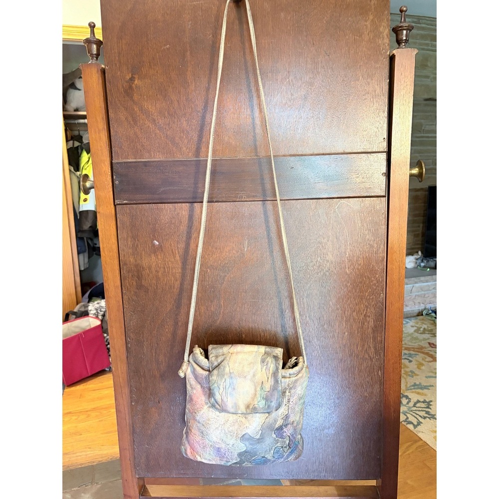 Jane Yoo Vintage Hand Painted Leather Bag Bundle 2pc Abstract Wearable Art 90s - Picture 10 of 16